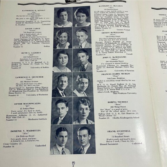 Monroe High School Yearbook Rochester New York 1931 Monrolog Hardback u - Picture 8 of 12